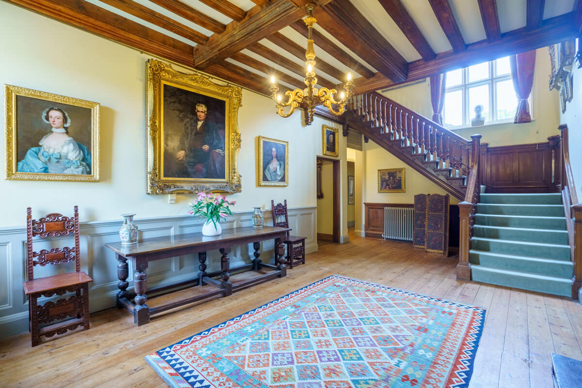 entrance-hall A grand entrance hall in a country manor in the Norfolk Broads