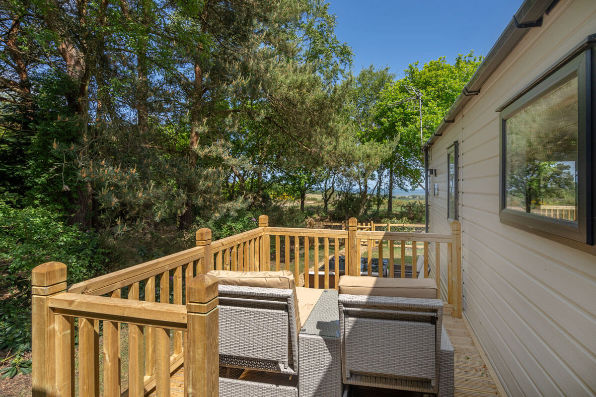 decking area with views to Kelling Heath