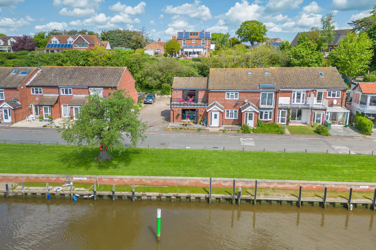 view of the house from the river at Reedham