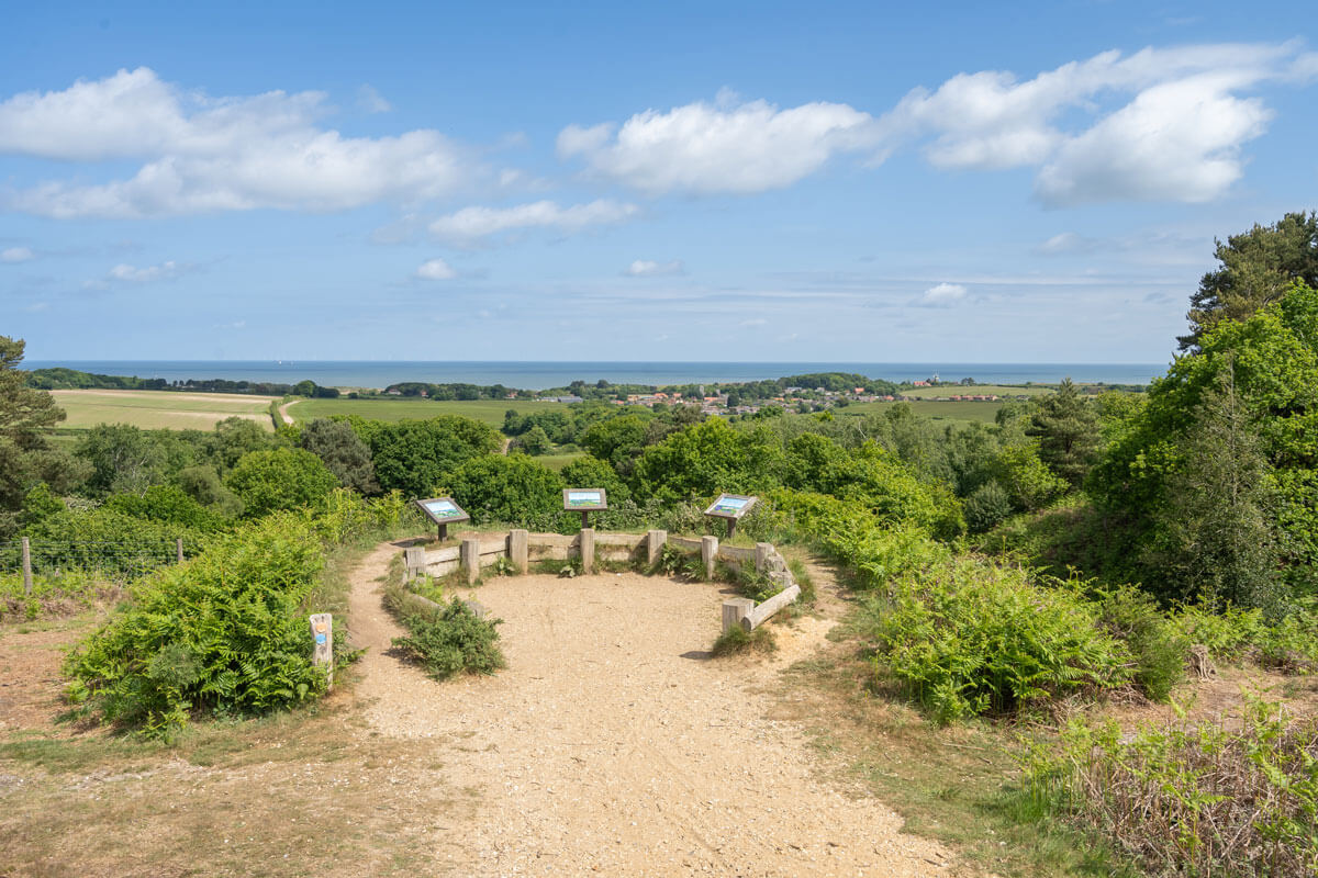 view across Kelling Heath down to the sea at Sheringham